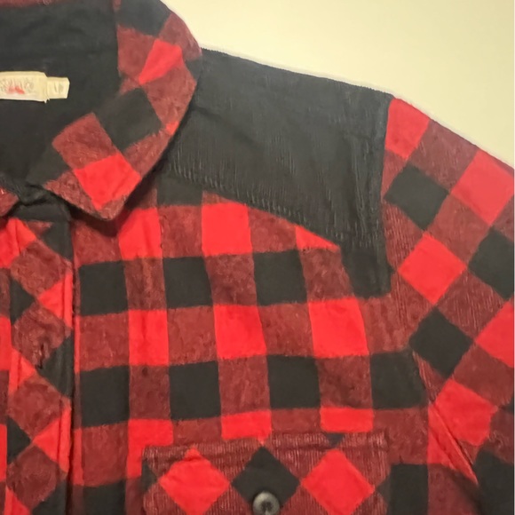FAHERTY Women’s Daly Shirt Collins Plaid Red and Black Cotton Flannel Size Large - Picture 4 of 15